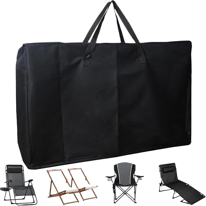 Folding Chair Storage Bag - Heavy Duty Camping Organizer, Portable Recliner Holder, Durable Gear Pouch, Large Carry Case | Travel Accessory for Towels Tent Wheelchair Yoga Mat Outdoor Use Utility Kit