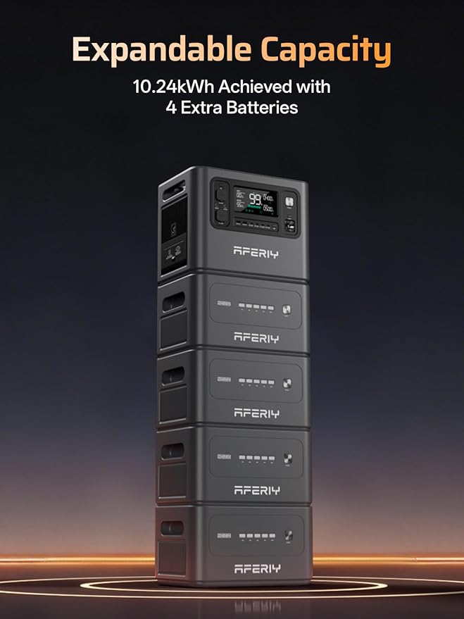 AFERIY P280 Portable Power Station 2800W (Peak 5600W),2048Wh LiFePO4 Battery,Expandable to 10kWh,0-80% Charge in 38 Min,UPS Solar Generator for Home Use,Power Outages,Camping,and RVs