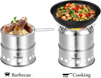 TOMSHOO Camping Stove, Portable Folding Windproof Wood Burning Stove Compact Stainless Steel Alcohol Stove Outdoor Camping Hiking Backpacking Picnic BBQ