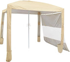 VEVOR Beach Cabana, 8 x 8 ft Beach Canopy with Side Wall, UPF 50+ Protection Easy Setup Cabana Tent with Sand Pockets, Adjustable Height Portable Shade Sun Shelter Umbrella for Family & Friends, Khaki