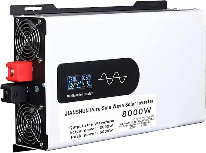 5000-12000w Pure Sine Wave Inverter Camping Inverter Portable Power, DC 12 V, 24 V, 48 V, 60 V, 72 V a CA 110 V for Home/RV/Truck/Car/Camping/Solar 12V-8000W