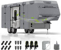 Umbrauto 5th Wheel RV Cover Fits 40-44ft Travel Trailer Motorhome, Extra-Thick Windproof Camper Cover with 6 Gutter Cover Adhesive Repair Patches, Ladder Cover