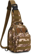 Viriber Tactical Backpack, Waterproof Military Cross-body Molle Sling Shoulder Backpack Chest Bag for Outdoor Every Day Carry Camouflage B