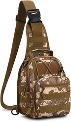 Viriber Tactical Backpack, Waterproof Military Cross-body Molle Sling Shoulder Backpack Chest Bag for Outdoor Every Day Carry Camouflage B