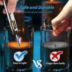 HONEST Metal Lighters Butane Refillable Single Jet Flame lighter shipped without gas (Black)