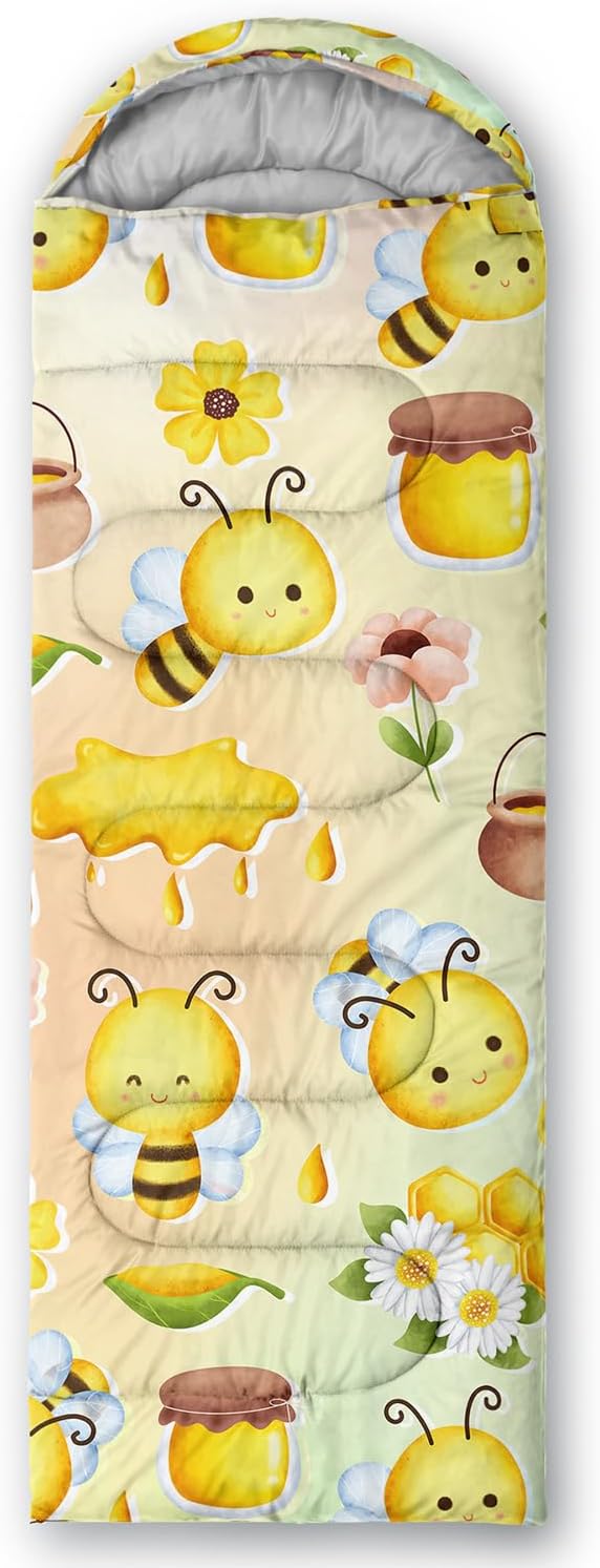 QOOMO Axolotl Cute Camping Sleeping Bags,3 Season Warm & Cool Weather,Lightweight,Waterproof Sleeping Bags for Adults & Kids,Traveling,and Outdoors