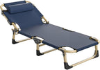 Camping Cot, Portable Folding Outdoor Bed, 5-Position Folding Chaise Lounge Chair, Portable Sleeping Cot For Travel Outdoor Office Indoor Fishing (Color : C1, Size : 193x68x30cm)