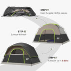 Tents for Camping 6 Person Tent Waterproof Windproof Double Layer Family Camping Tent, Easy Setup Dome Tent with Large Mesh Windows & Wider Door for Outdoor Camping & Hiking