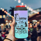winorax Queen of The Camper Tumbler Can Cooler 4-in-1 Camping Gifts For Campers Woman from Husband Boyfriend Sisters Best Friend Coffee Cup with Lid 12oz Stainless Travel Mug
