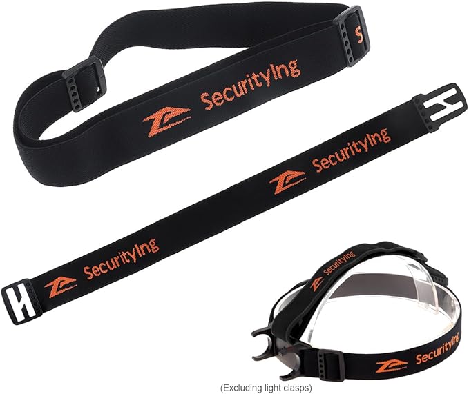 Elastic Headlamp Strap Replacement Headband for Most Black Diamond Petzl Energizer Pelican Fenix Headlamps,Adjustable HeadFlashlight Strap with Head Fastening Strap for 22-26mm Headlight Holder