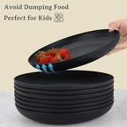 Wrova Wheat straw dinnerware set of 28 - Bowls and Plates Set for Dorm - Microwave and Dishwasher safe dish sets for kitchen,camping,indoors and out doors.Black