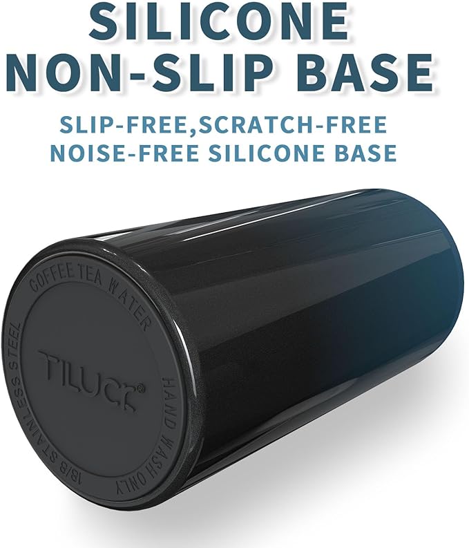 TILUCK Skinny Can Cooler for Slim Beer & Hard Seltzer, Stainless Steel, Doucle-Walled Stainless Steel Insulated Slim Cans, Standard 12 oz (Glitter IndigoBlack)