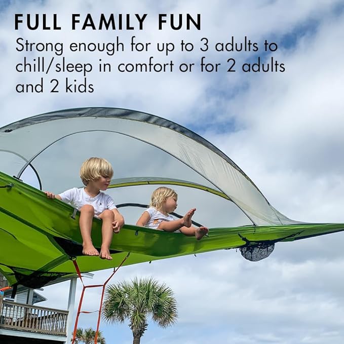 Tentsile Stingray V3 Tree Tent, Camping Hammock Tent, 3P Capacity, Portable Tree House Shelter for Campers, Backyards, Campgrounds, Designed in The UK