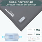 Elegear CumbreX™ Self Inflating Sleeping Pad, Built-in Electric Pump 3.15" Ultra-Thick Memory Foam Camping Mattress with Pillow Foam Sleeping Pad for Camping R-Value 9.5 Foam Camping Pad for Travel