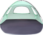 WhiteFang Beach Tent Anti-UV Portable Sun Shade Shelter for 3/4/6/8 Person, Extendable Floor with 3 Ventilating Mesh Windows Plus Carrying Bag, Stakes and Guy Lines
