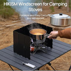 Black Camping Stove Windscreen,Lightweight Aluminum Outdoor Windshield Gas Stove Wind Screen for Camping, Wind Guard Glamping, Hiking, Picnic, Backpacking