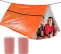 1-Pack Survival Life Tent - 1Person Mylar Shelter, Tube Tent with Paracord, All-Weather for Camping, Hiking, Survival Kits-Yellow
