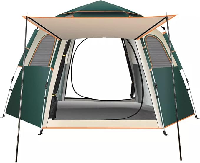 Travel Tent Automatic Camping Tent Outdoor Family Travel Tent Waterproof Anti-Uv Hexagonal Tent
