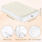 PLULON Kids Air Mattress with White Fitted Sheets, Inflatable Bed 63×28×8 inches Airbed Inflatable Mattress Sheet for Kids Sleepover Tent Slumber Party Camping Sleeping Pad Teepee Tent Air Mattress