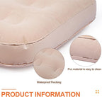 Geetery Kids Air Mattress Toddler Inflatable Airbed 55x27.6x8.7 Inch Foldable Comfort Flocked Blow up Bed with Patch Kit Portable Sleepover Mattresses for Home Travel Camping Party(Beige, 4 Pcs)