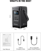 240W Portable Power Station 154Wh/48000mAh, 100W USB-C PD(Dual Way) LiFePO4 Battery Power Bank Station, 7 ports Solar Generator with LED and Stand for Camping, Home, Travel(Wall Charger Not Included)