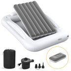 Inflatable Kids Travel Bed - Portable Comfortable Air Mattress with 3 Sides Safety Bumpers - Blow Up Bed for Camping & Travel (53 Inches)