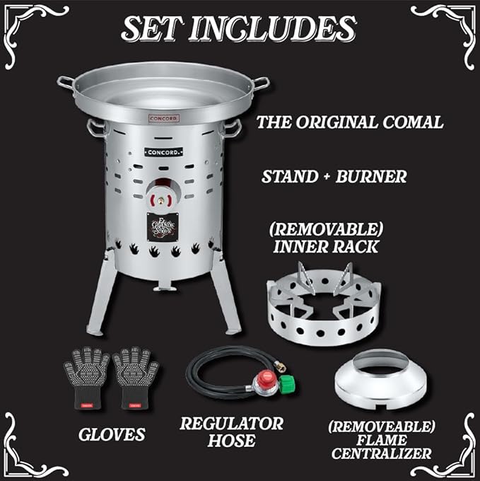 Concord Stainless Steel El Grande Comal Stove. 220,000 BTU Single Propane Outdoor Burner (El Grande Stove + Comal)
