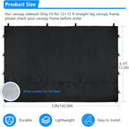 Joramoy Canopy Tent Sidewalls for 12×12 Pop Up Canopy, Instant Canopy SunWall with Waterproof and UV Protection Layer, Straight Leg Canopy Shade Wall, 1 Pack Sidewall Only(Black)