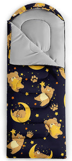 AILONEN Kawaii Panda Sleeping Bags,Lightweight & Waterproof,3 Season Warm & Cool Weather,Dreamy Purple Flower Animal Themed Sleeping Bags for Boys,Girls,Kids,Adults Travelling,Outdoors