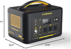 VTOMAN Jump1500X Portable Power Station, 828Wh LiFePO4 Battery Solar Generator with Jump Start, 1500W AC Outlet, 100W PD Type-C, Large Capacity Expandable to 2376Wh for Camping, RV Travel, Home Backup
