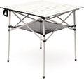 SUNNYFEEL Aluminum Folding Table for Camping, Lightweight Roll Up Top, Portable Camp Tables with Carry Bag for Outdoor Picnic (Square, Gray)