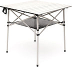 SUNNYFEEL Aluminum Folding Table for Camping, Lightweight Roll Up Top, Portable Camp Tables with Carry Bag for Outdoor Picnic (Square, Gray)