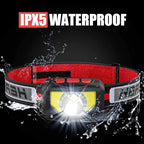 Rechargeable LED Headlamp Flashlight, 2-Pack 1000 Lumen Super Bright Motion Sensor Head Lamp, IPX5 Waterproof, Bright White Cree Led & Red Light Perfect for Running, Camping, Hiking & More