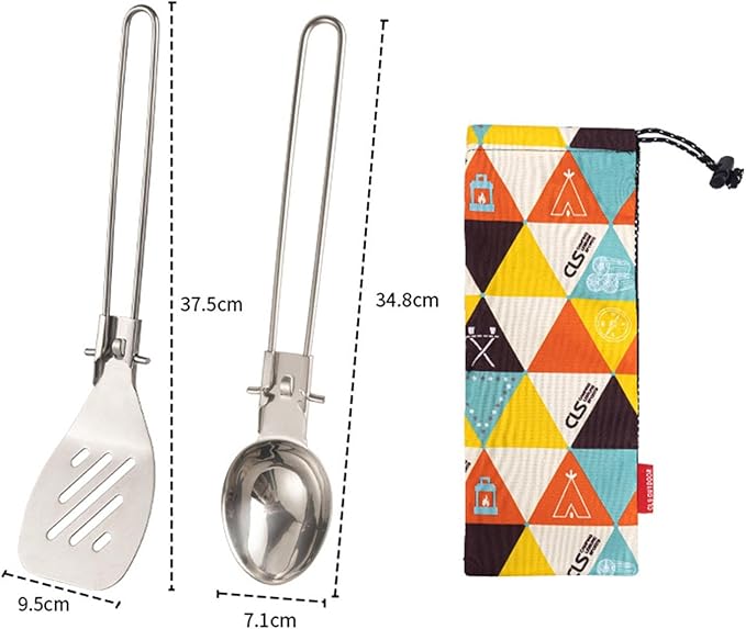 Camping Utensil Outdoor Tableware BBQ Foldable Multifunctional 304 Stainless Steel Folding Camping Utensils Camping Tableware