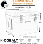 Cobalt 25 Quart Roto-Molded Super Ice Cooler | Large Ice Chest Holds Ice Up to 3 Days |
