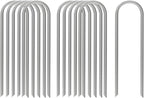 AAGUT 100x Metal Garden Stakes Tent Drip Line Irrigation Stakes,12 Inch Round Top Yard Chicken Wire Staples,Soaker Hose Tubing Spikes Landscape Fabric Staples, Sod Fence Lawn Ground Weed Barrier Pins