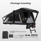 SanHima Rooftop Tent Hard Shell - CapeTop Overland Aluminium Fold-Out Roof Top Tent 131.5LBS Lightweight, w/Digital Panel & Tri-Color LED Strip Light, for Car SUV Truck Camping, 2-3 People