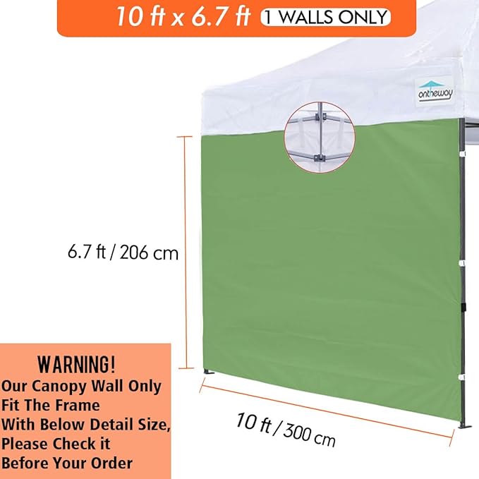 Sunwall for 10x10 Pop up Canopy, Instant Canopy Tent Sidewall, 1 Pack Sidewall Only (Dark Green)