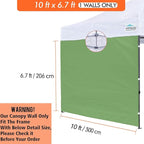 Sunwall for 10x10 Pop up Canopy, Instant Canopy Tent Sidewall, 1 Pack Sidewall Only (Dark Green)