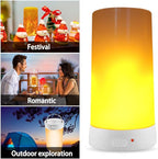 4X LED Flame Effect Light , USB Rechargeable 4 Modes Flickering Flame Candle Lantern with Remote Timer Gravity Sensing Effect Magnetic Base Waterproof Dimmable Outdoor Hanging Lamps Camping