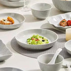Camping Plates Dinner Plates, Dishes, Household Ceramic Dishes, Tableware, Light Luxury Dinner Plates, Deep Dishes, Dishes Decorative Plate(A*6)
