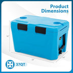 COSTWAY Insulated Portable Cooler, Hard Shell Ice Chest w/ 2 Cup Holders, Bottle Opener, Drain Plug, 3-Day Ice Retention, Outdoor Leak-Proof Dry Box for Beach, Camping, Fishing, Picnic