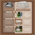 Easy Setup Inflatable Camping Tent, Waterproof 4 Season Air Tent with Hand Pump, Oxford Glamping Tent for 4/6/8 Adults