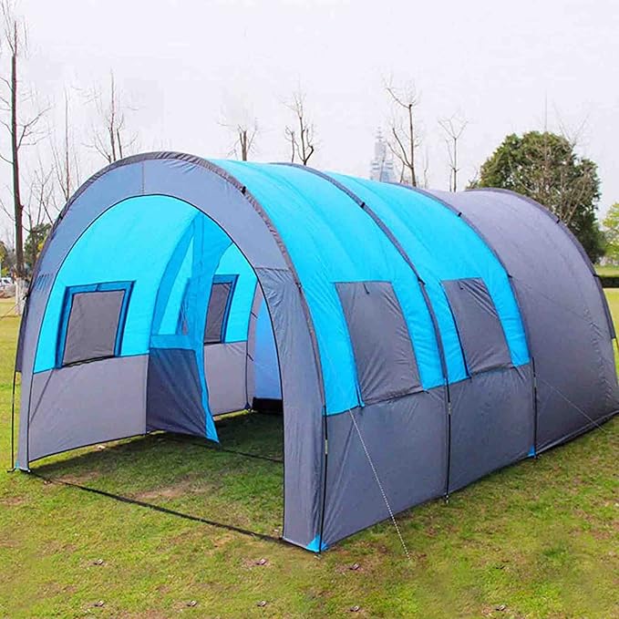 Tunnel Tent Outdoor Camping Tents W/Bedroom,Large Space for 5/8 People,Portable Lightweight Weatherproof Camping Tent for Parties Picnic,Travel Camping Family Tents Shelter