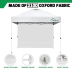 Canopy Sidewalls for 10x10 Pop Up Canopy Frame, Waterproof UV Protection Material for Outdoor Events, Courtyard, Vendor Booths (White, 3 PCS Sidewalls Only)
