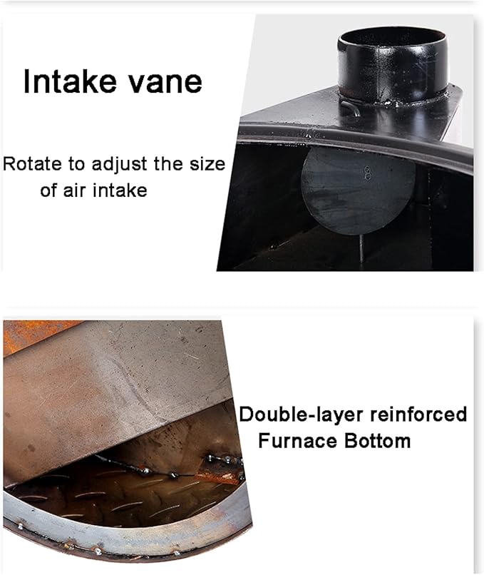 Firewood Stove, Portable Coal/Wood Stove, Heating and Cooking Cast Iron Stove, Mobile Indoor Outdoor Camping Stove, Multiple, 58CM