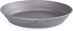 Boundless Voyage Ultralight Titanium Bowl Pan Plate Dish with Carry Bag Outdoor Camping Portable Tableware Cookware ((Plate-M)-Ti15167B)
