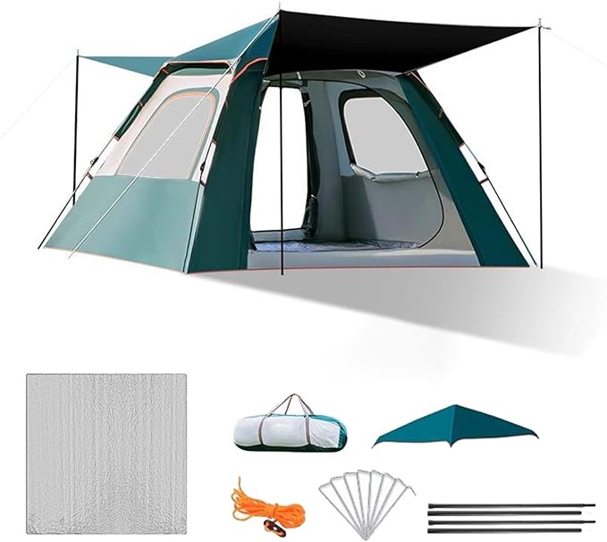 Camping Tent, Family Cabin Tents,Family Dome Waterproof Backpacking Tent Easy Setup UV Cut Sun Shelter Tent, Instant Camping Tents, for Picnic,Camping. M Green