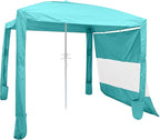 VEVOR Beach Cabana, 8 x 8 ft Beach Canopy with Side Wall, UPF 50+ Protection Easy Setup Cabana Tent with Sand Pockets, Adjustable Height Portable Shade Sun Shelter Umbrella for Family & Friends, Green