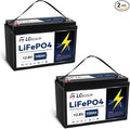 12V LiFePO4 Battery 100Ah 2Pack, 24V Lithium Batteries with 100A BMS,7000+Deep Cycles 12V Lithium Battery,1280Wh Output Power,Support in Series/Parallel,Perfect for RV,Solar, Marine,Camping